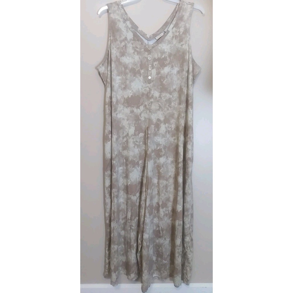 logo by lori goldstein Sand Brown Camouflage Wide Leg Jumpsuit Size 1X